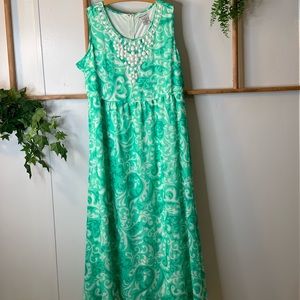 JESSICA LONDON “PRETTY JADE PRINT” long dress 16